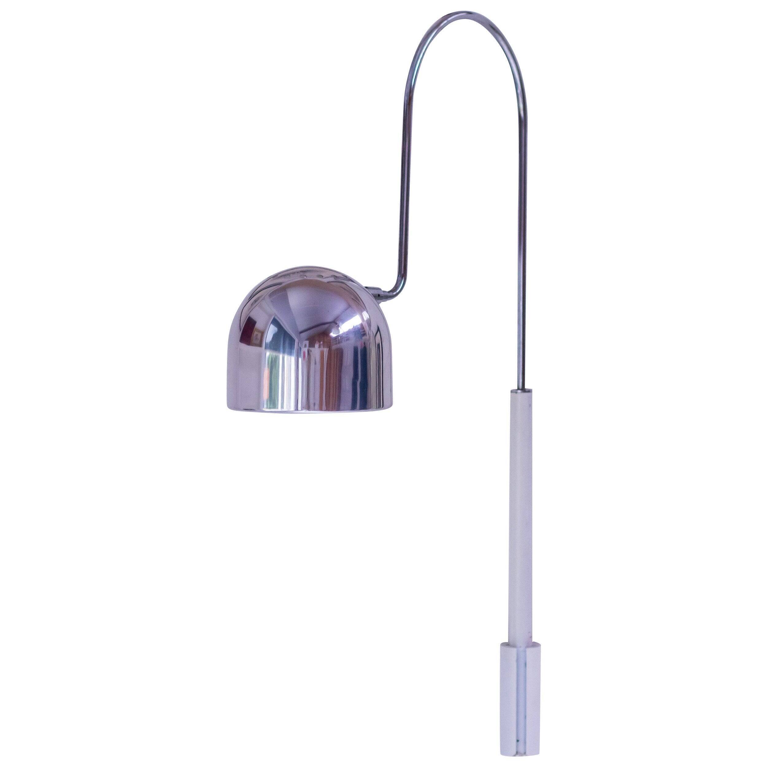Stilnovo Wall Lights polished chrome lampshade Italian from the mid-20th century.