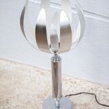 Vintage lamp, table lamp, chrome lamp with brushed steel blades, flower lamp, design lamp