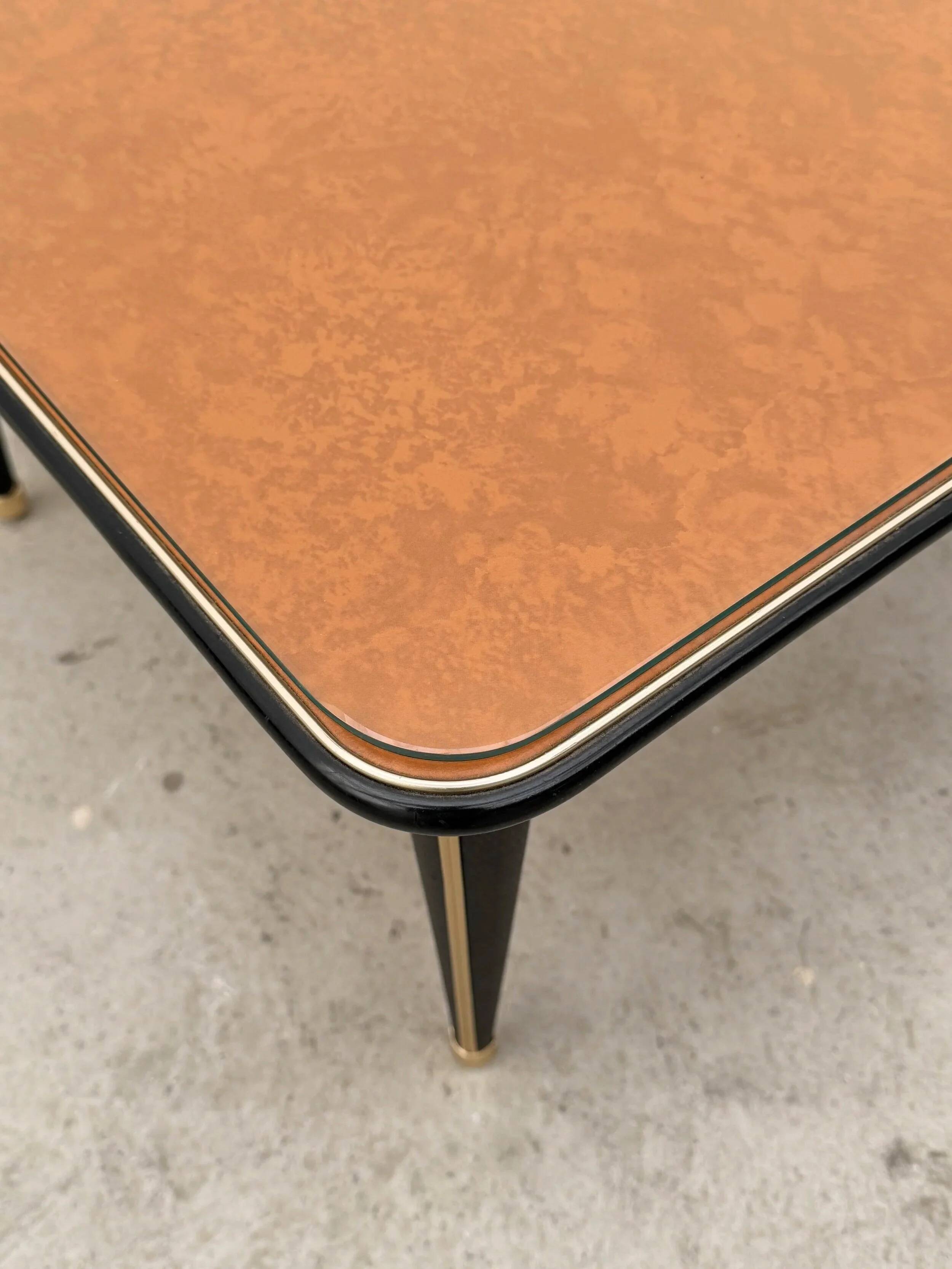 Table basse en skai et verre, 1960