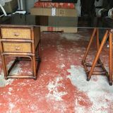 Rattan and cane desk from the 60s.