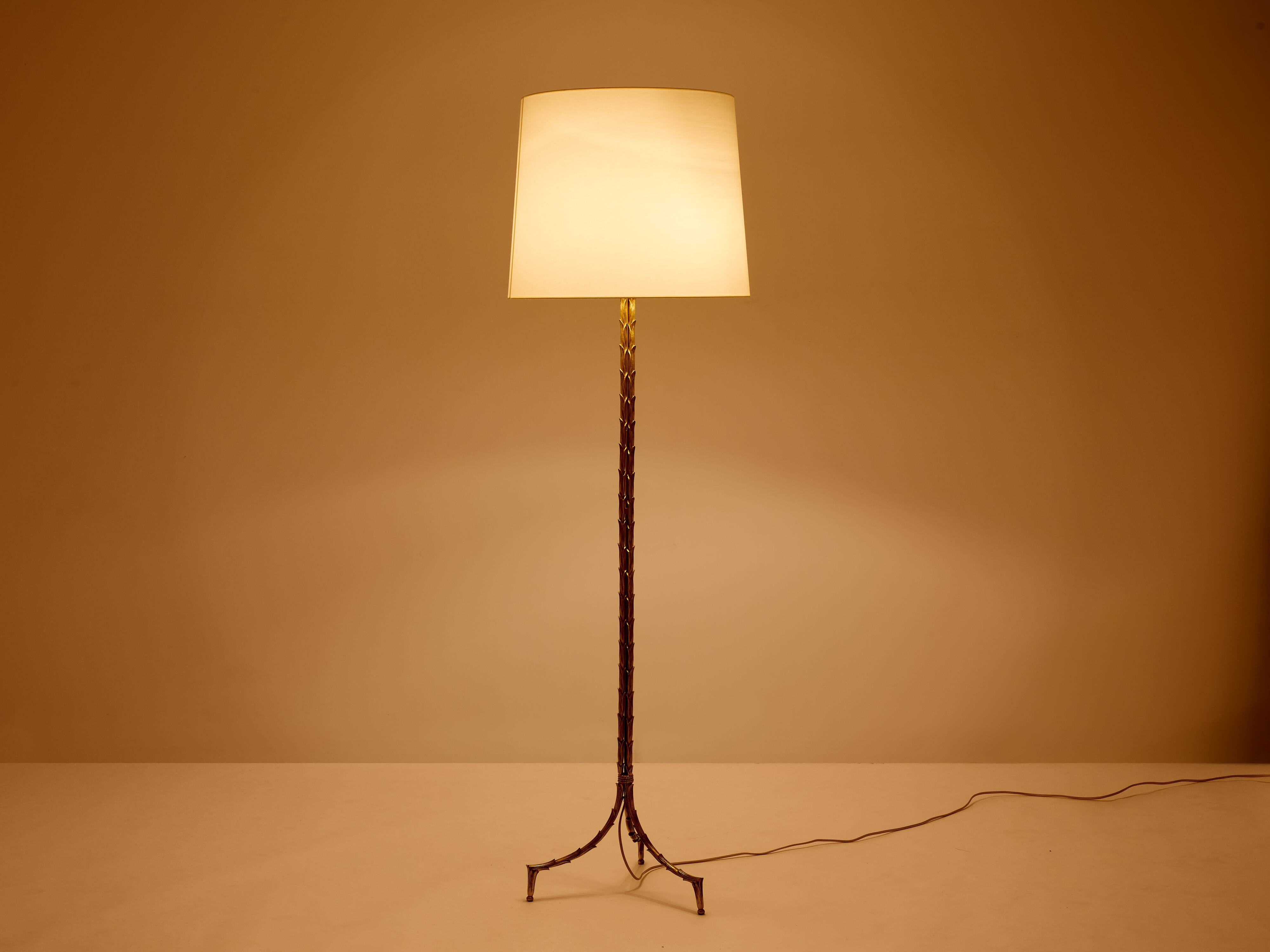Maison Jansen floor lamp, gilded bronze foliage, circa 1950