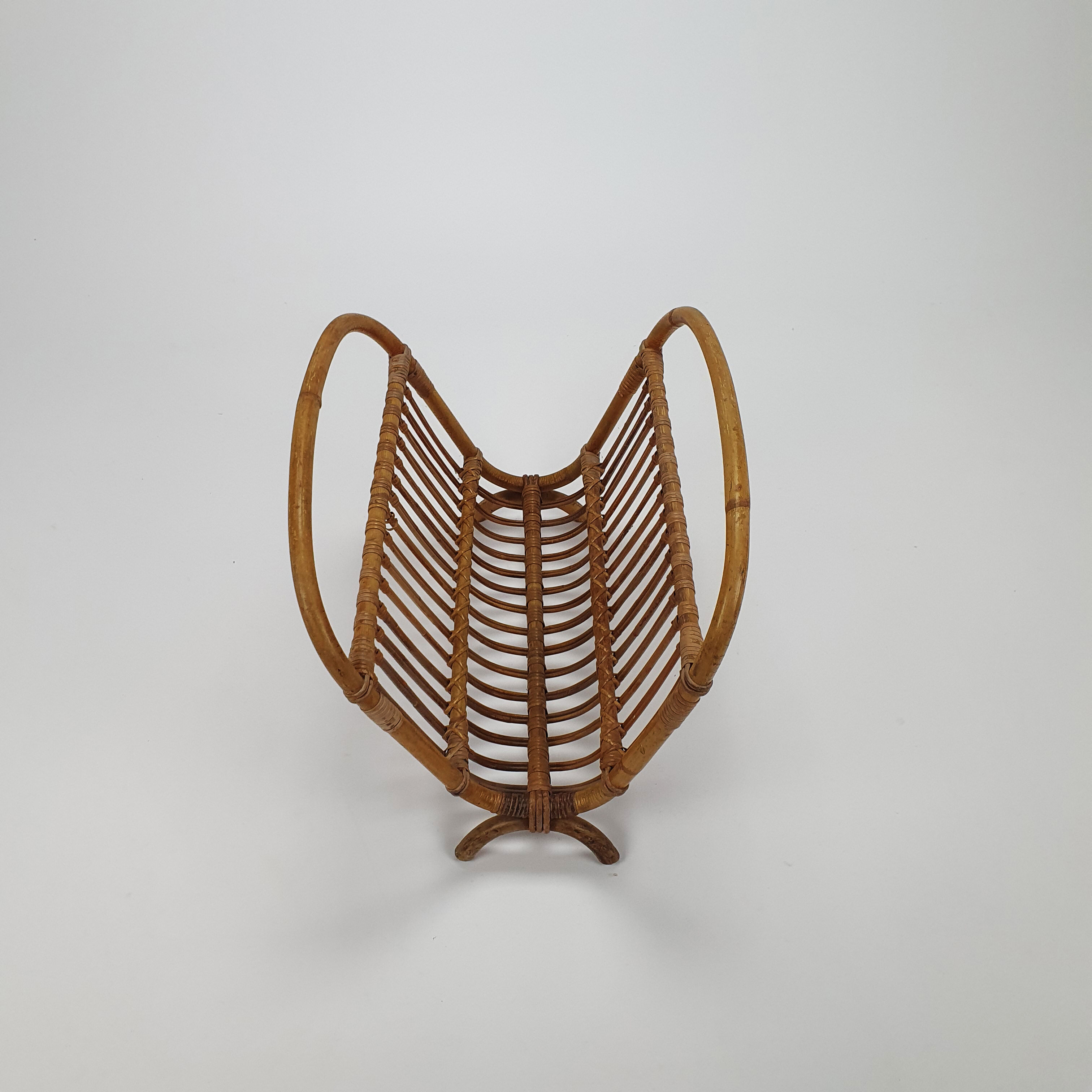 Mid Century Bamboo Magazine holder, 1960s