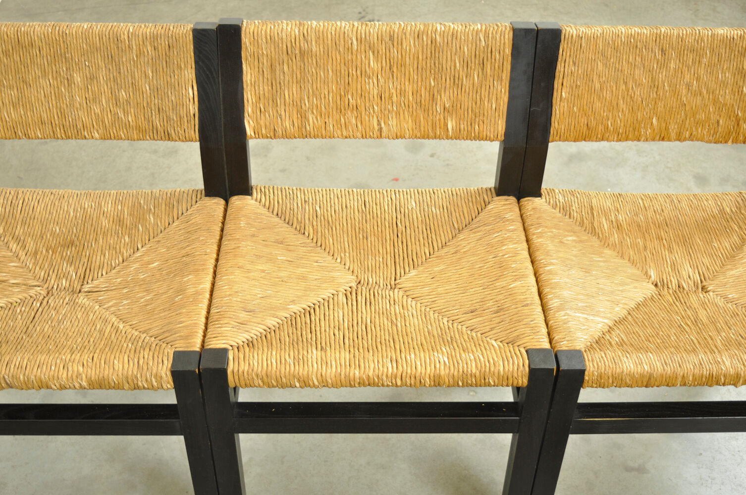 Set of 6 dining chairs with wicker seats by Martin Visser and produced by ‘t Spectrum, 1970s