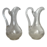 Pair of cut crystal pitchers