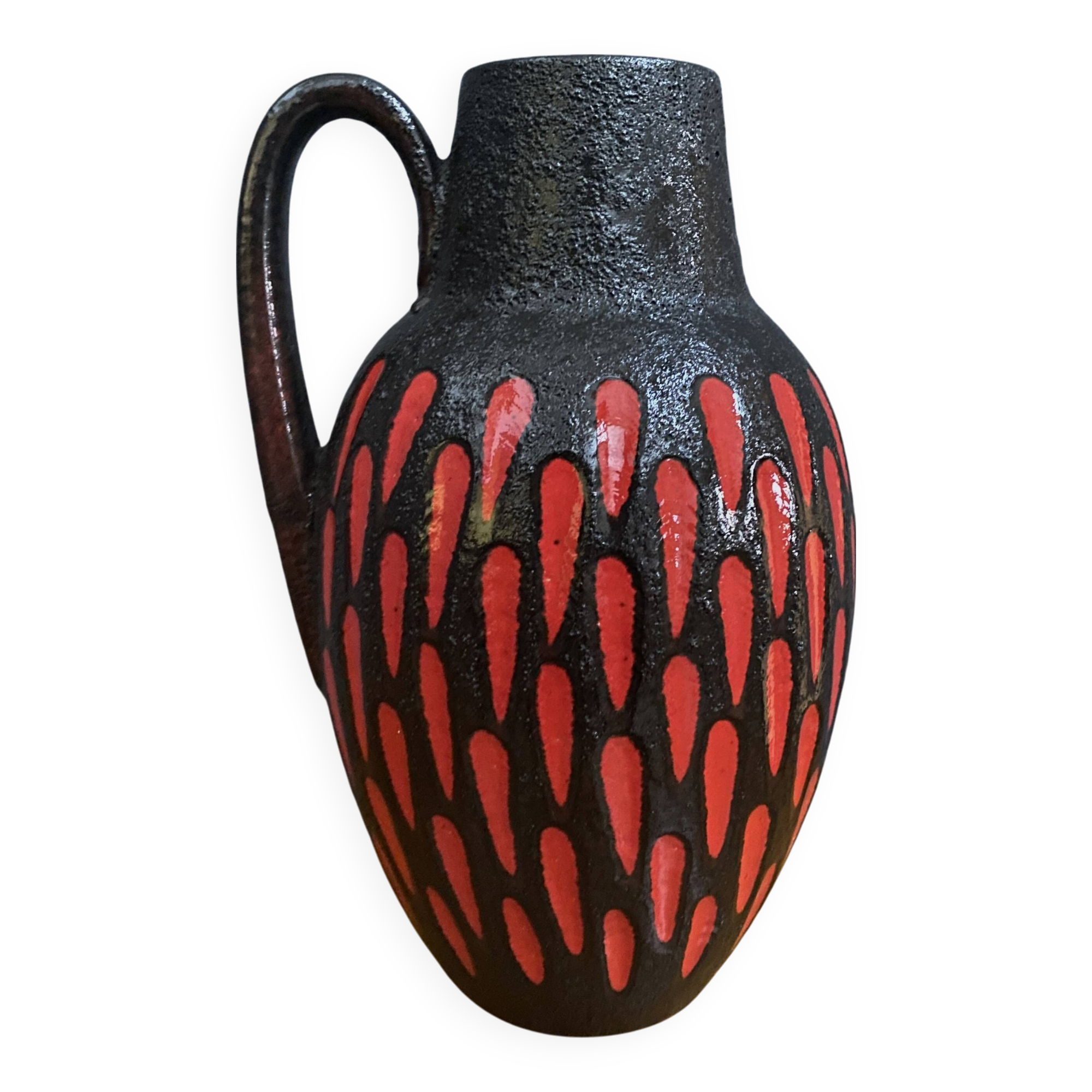 Ceramic red and black vase by Scheurich Germany model 279-38