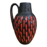 Ceramic red and black vase by Scheurich Germany model 279-38