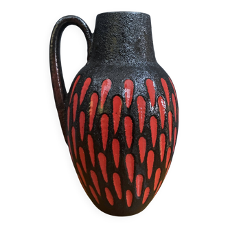 Ceramic red and black vase by Scheurich Germany model 279-38