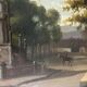Peinture à l'huile française des années 1880 représentant une promenade dans un parc à l'époque victorienne à Paris. Impressionnisme