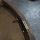 Louis XV corner table in walnut with curved legs.
