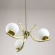 Mid-Century Italian Brass and Opaline Chandelier