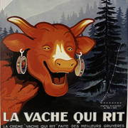 Original advertising lithograph "The Laughing Cow" - Rare proof before publication around 1930