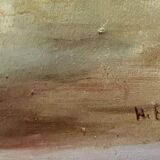 French Vintage Floral Oil Painting  Signed W. Bienaime 1985 Romantic Roses