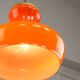 Suspension italienne vintage en verre orange et laiton