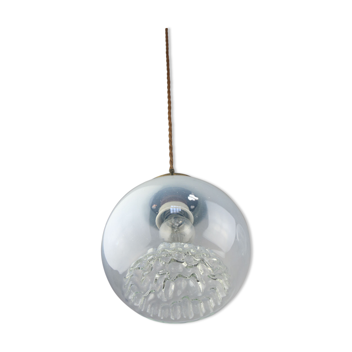 Vintage Murano Glass & Brass Pendant Lamp