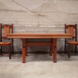 Table gaston poisson chêne moderniste cubique art déco 1940