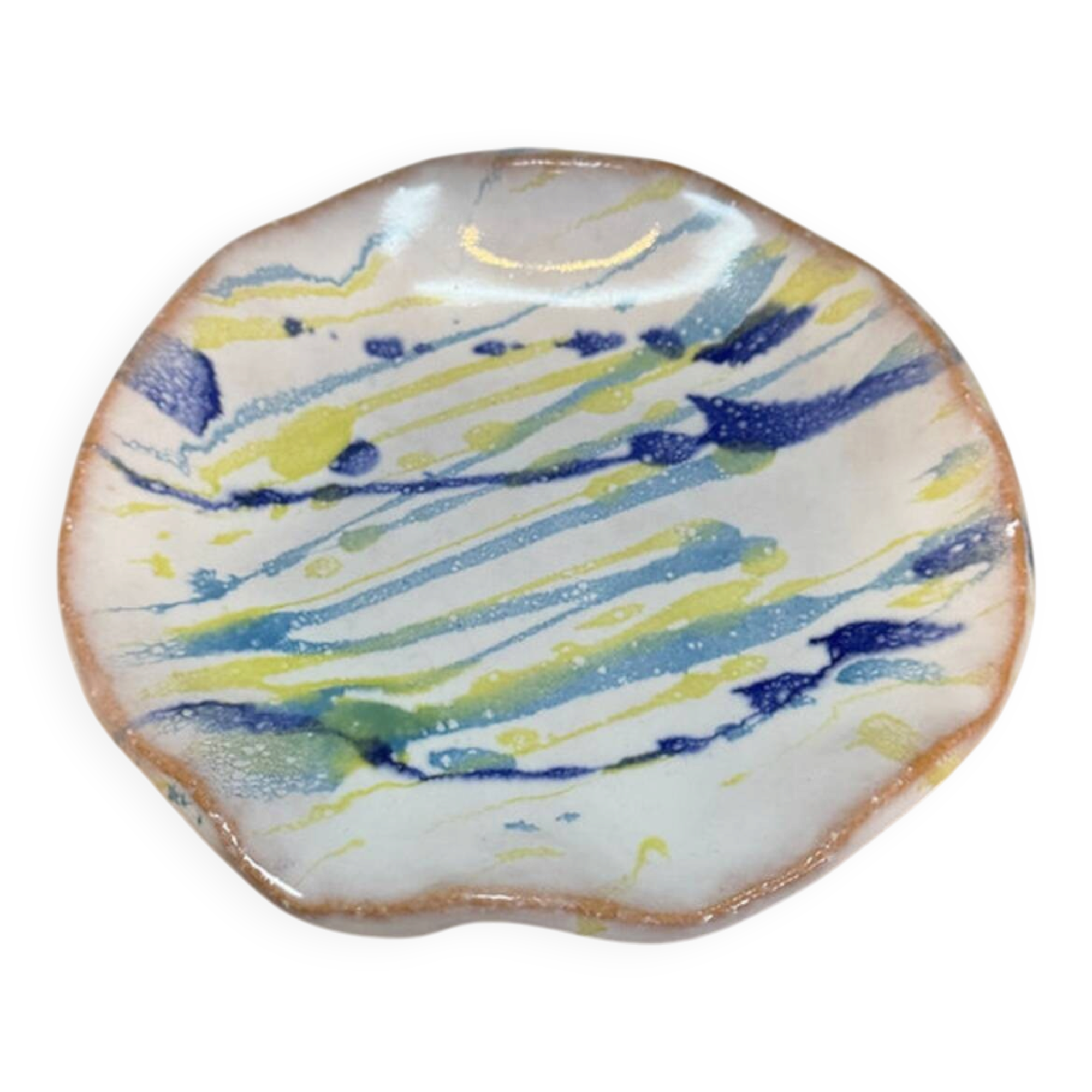 Hagi Ware Hand-Trailed Plate, 13.5 cm — Seseragi