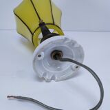 Yellow glass porcelain lamp, early 20th century