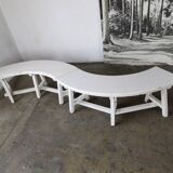 Pair of benches in white fir