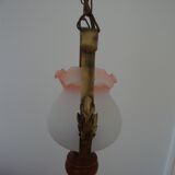 Ancient wood and glass chandelier