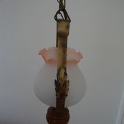 Ancient wood and glass chandelier