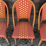 Set of 4 chairs of "bistro" in natural rattan