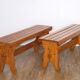 Paire de bancs vintage en pin Suède 1960