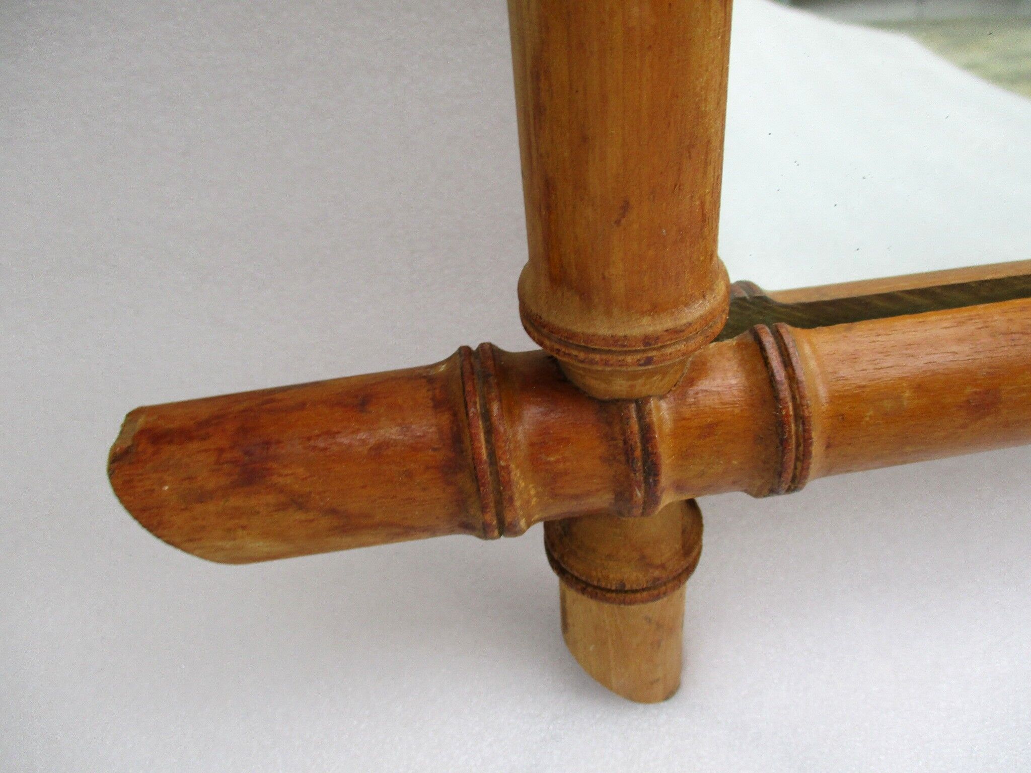 Large old mirror bamboo frame 69 X 87 cm