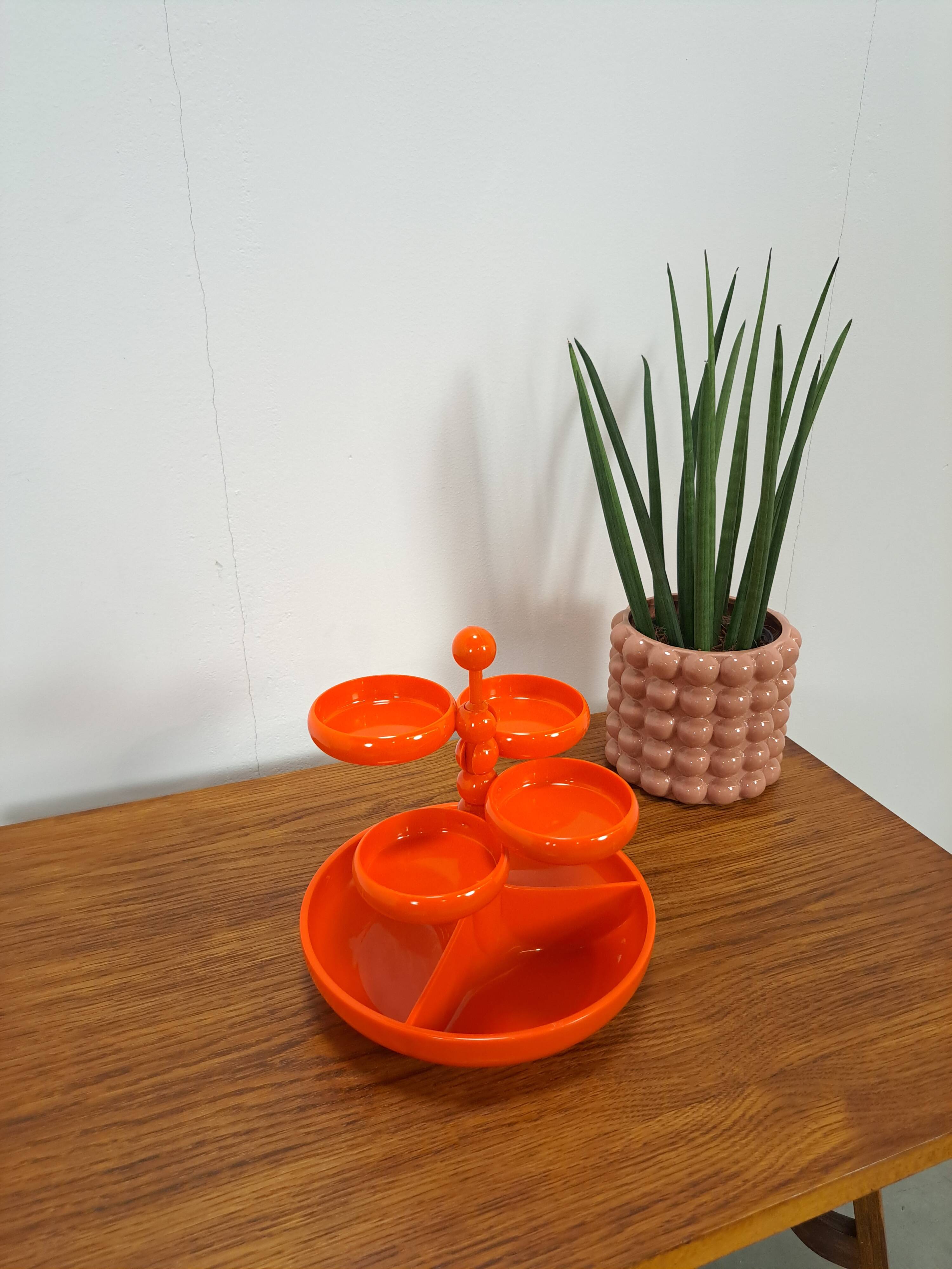 Orange plastic bowl set Emsa Germany vintage