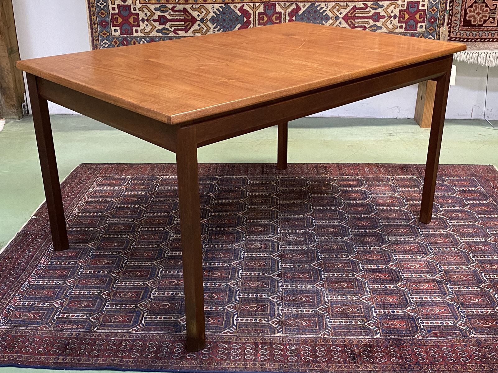 70s English teak table with a butterfly extension