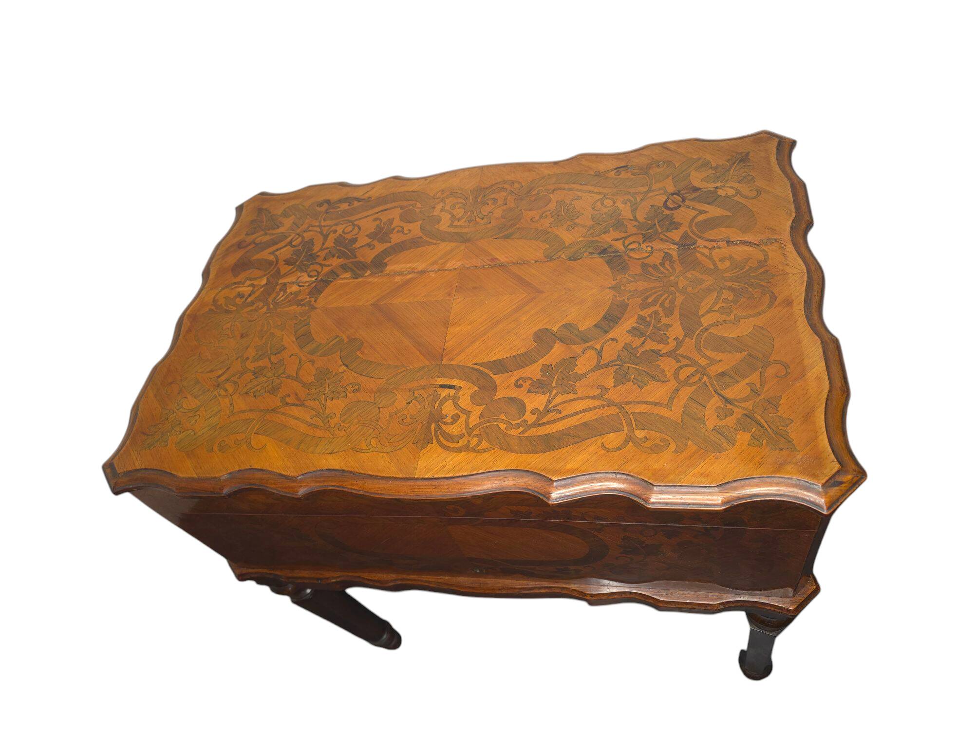 Marquetry silverware cabinet