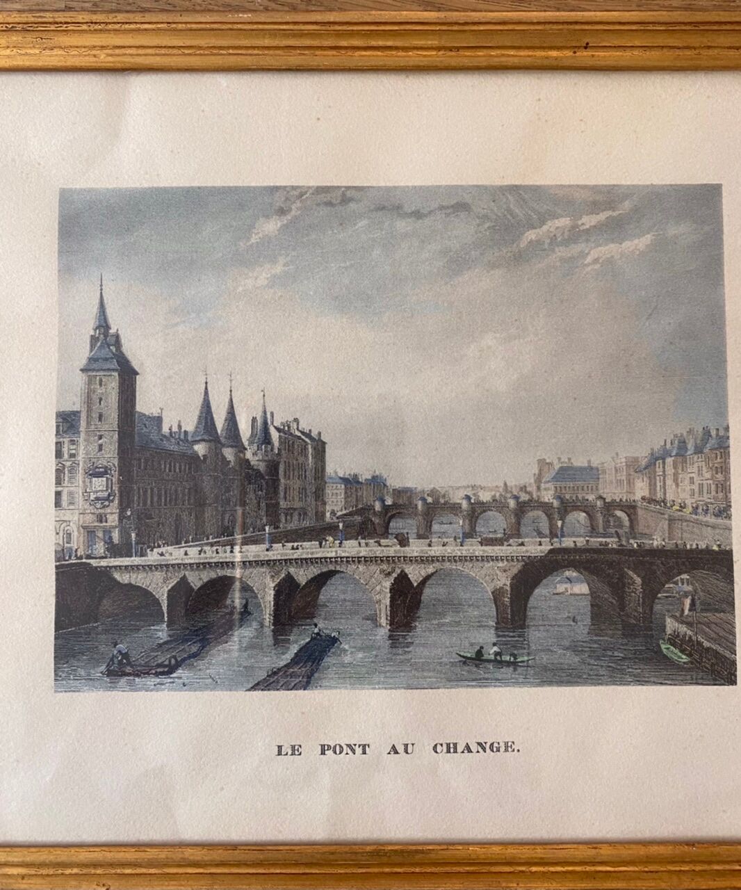 Color engraving, the bridge to change, Paris