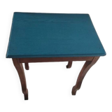 Console wooden side table restyled blue top