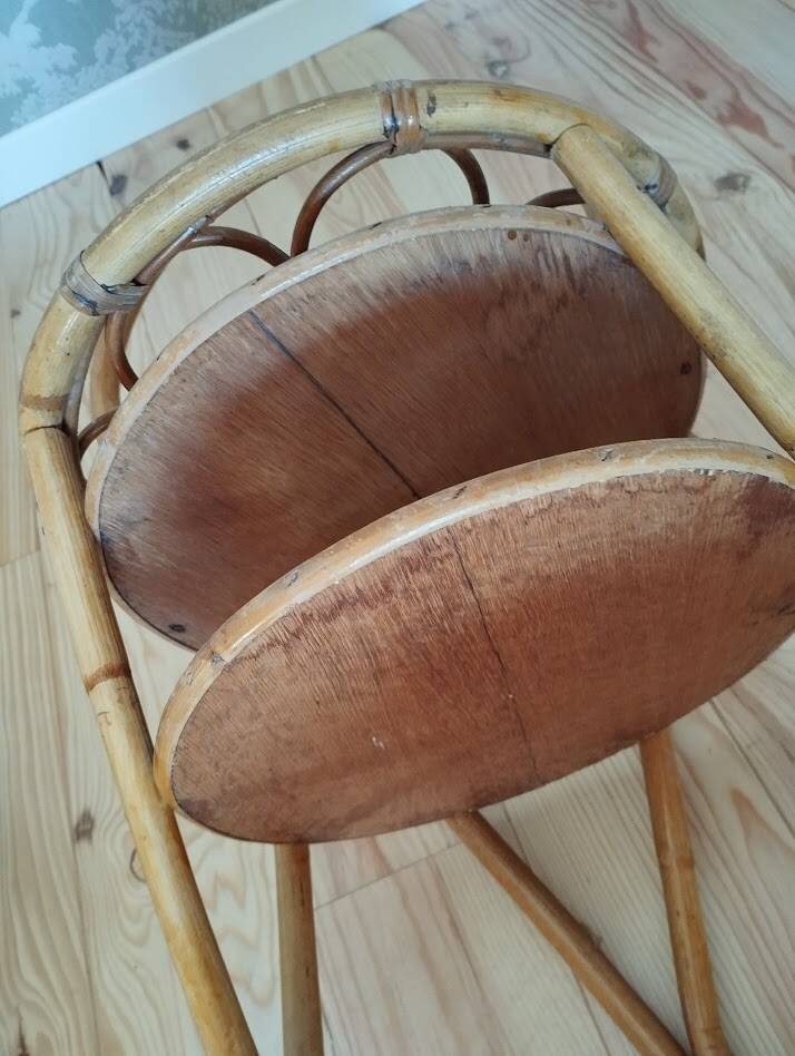 Vintage rattan bar – Portable – 60s–70s – Bohemian