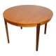 Table ronde extensible vintage en teck, années 70