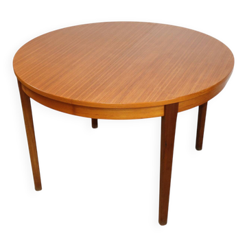 Table ronde extensible vintage en teck, années 70