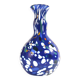 Vintage biot vase in double blown blue glass, coloured dot, design 2000 signed "arnold biot"