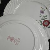 Set of 11 flat plates KG Lunéville Service Fleurs des Indes