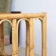 Vintage rectangular side coffee table in wood and rattan with magazine rack