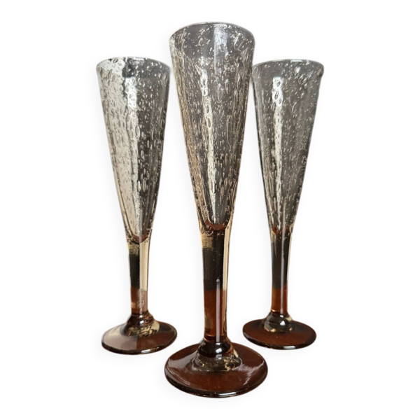 Flûtes à champagne verre bullé Biot