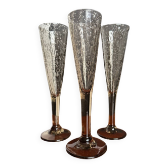 Champagne flutes bubble glass Biot