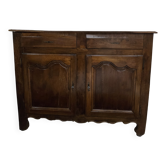 Antique high buffet in solid wood from the late 19th to early 20th century.