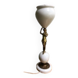 Marble and brass lamp