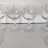 Set of 6 balloon stemmed glasses, 1960
