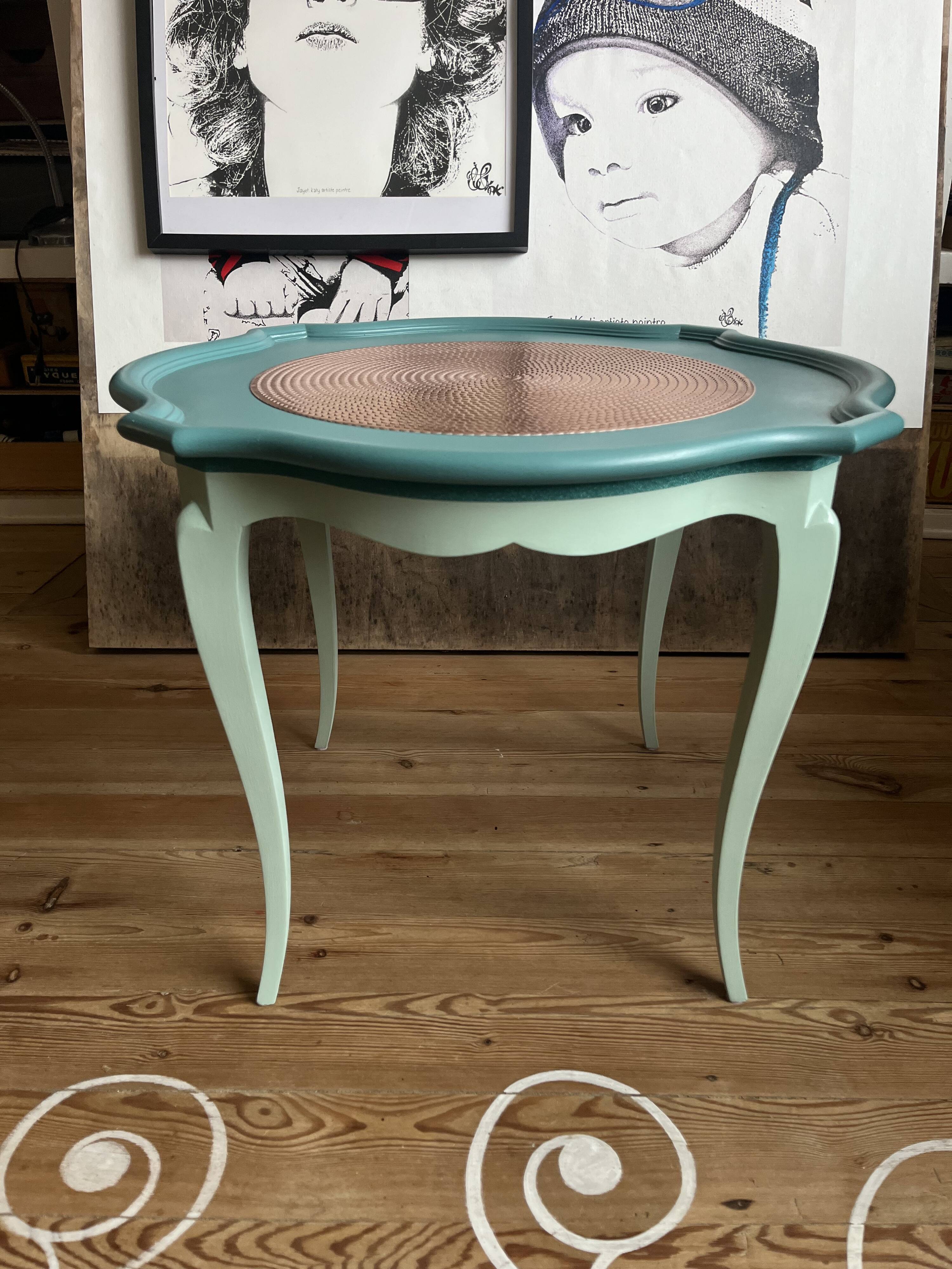 Vintage coffee table revamped – eucalyptus & cactus tones