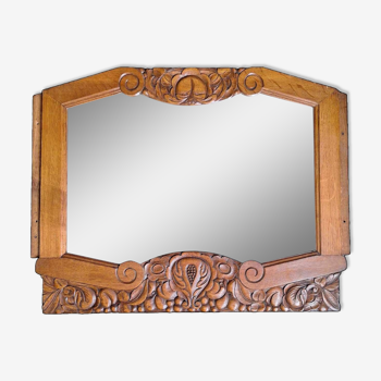 Grand miroir art déco ancien, décoration rétro vintage