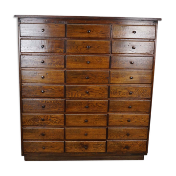 Antique apothecary furniture in oak France early twentieth century