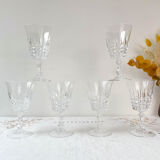 6 Arques crystal red wine glasses, Tuileries model