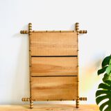 Fake bamboo wooden mirror 85 x 65 cm