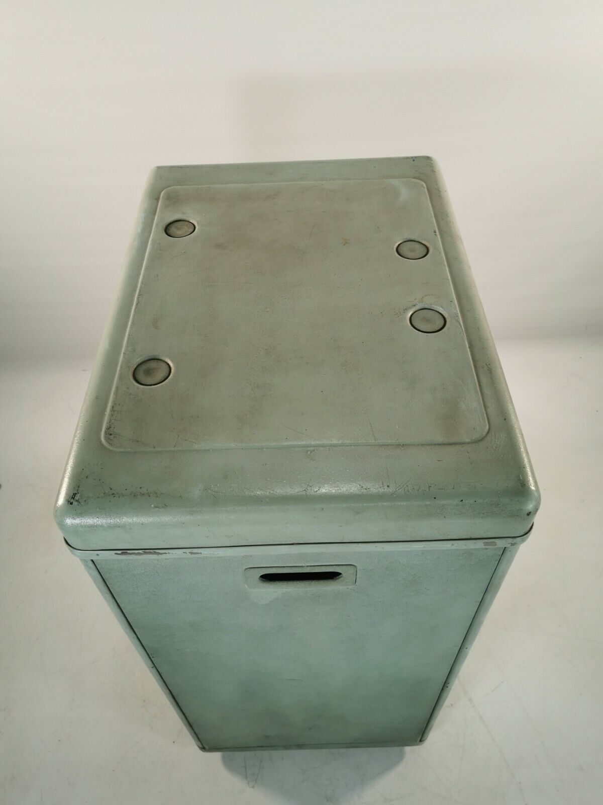 Antique Vintage Industrial 20th Century Light Blue Chest Of 3 Drawers