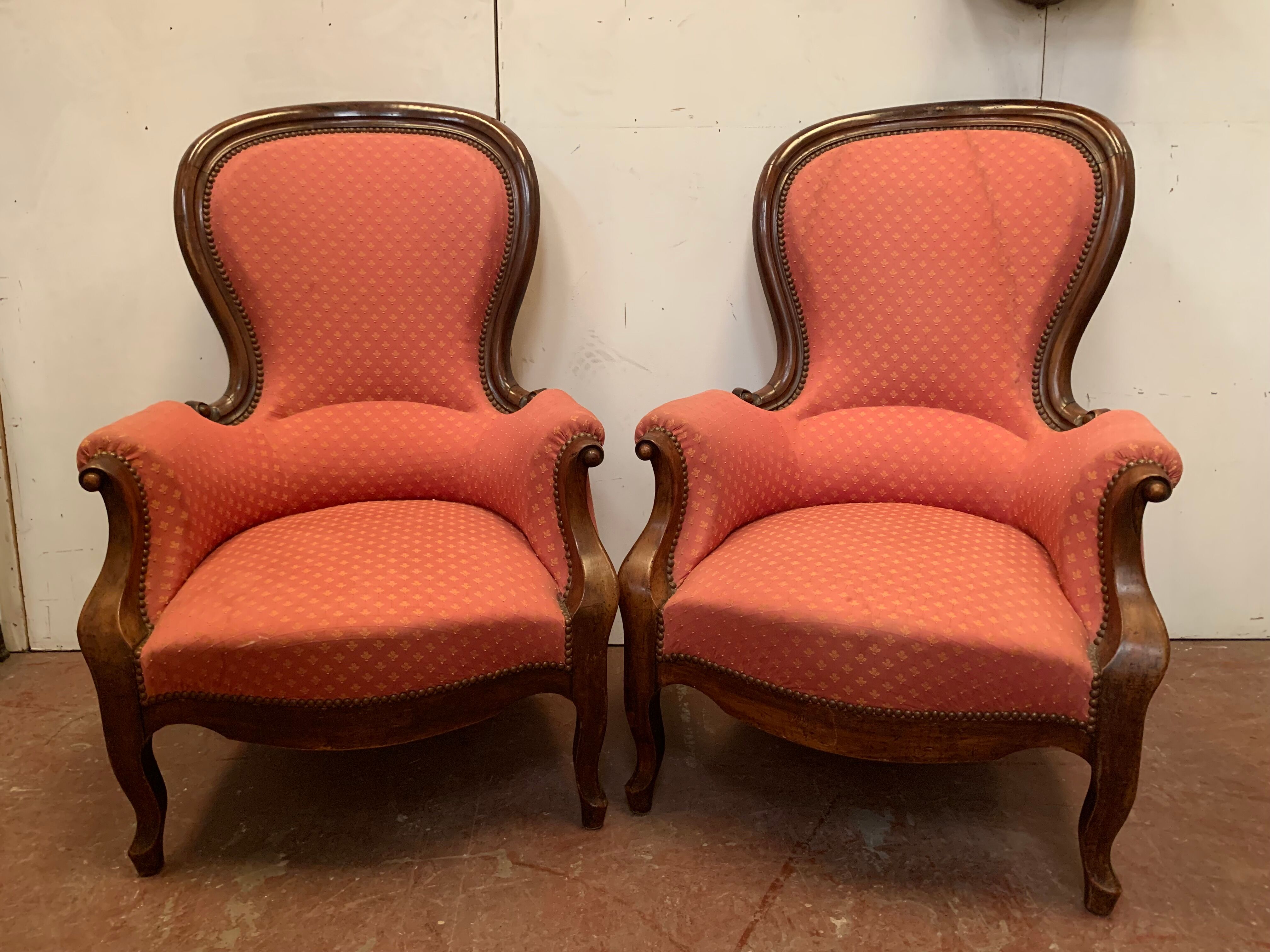 Paire de fauteuils Louis Philippe en acajou XIX siècle